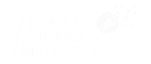 Logo blanc Pompes Funèbres Andriot